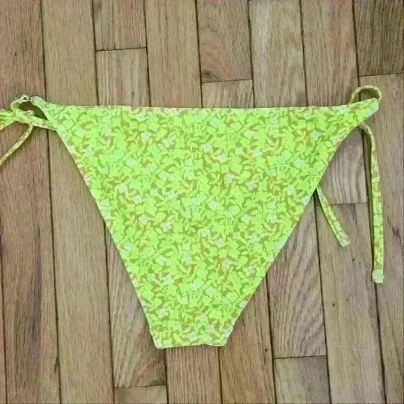 Aerie Florescent Green/Brown  Tie Up Bikini Bottoms - Picture 3 of 4